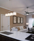 Karsen Traditional 4 Light Indoor Pendant Dimmable Frosted Glass For Entryways Dining Rooms Foyers In Polished Chrome over kitchen area