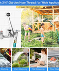 Commercial Mop Sink Faucet With Vacuum Breaker, Wall Mount 8 Inch Center Service Sink Faucet, in use outdoors and for car washing.