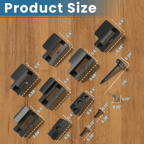 Clamp Jaw Kit For TLR Seven Sub And TLR Eight Sub Flashlights 1913 Short Model Exact Replacement with dimensions on wood