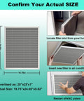Diagram showing the 20X25X1 Reusable Washable Air Filter With Electrostatic MERV 8 For HVAC And Furnace Systems, actual size dimensions.
