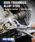 Mini Pliers Wrench 4 Inch With Smooth Parallel Jaws, Tough Alloy Steel Adjustable Pliers used on a pipe fitting