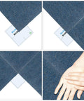 Blue 20 Pack 20x20 Inch Carpet Tiles With Stickers, Reusable, PVC Backed, Slip-Resistant, Non Slip Backing, Waterproof.