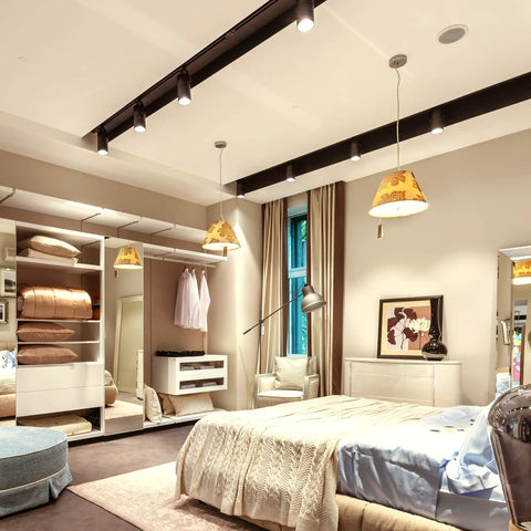 Bedroom with warm lighting featuring Three Way LED Light Bulbs A19 E26 Base Warm White 3000K With 500 To 1000 To 1500 Lumens