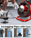No Sweat Clearing Blocked Lines With This 10 Piece Drain Snake Drill Attachment Set high-carbon steel auger used in plumbing.