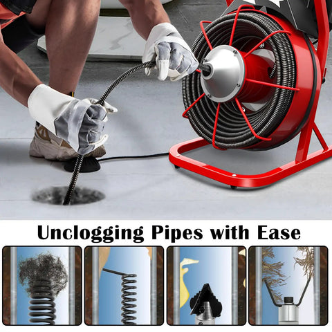 No Sweat Clearing Blocked Lines With This 10 Piece Drain Snake Drill Attachment Set high-carbon steel auger used in plumbing.
