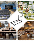 Heavy Duty Folding Chair Dolly Cart Up To 1500 Lbs With Thickened Steel Plates L Shaped Chair Rack shown with event venues.