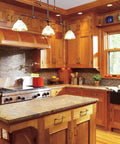 Rustic kitchen featuring wooden cabinets with Six Pack Antique Brass Cabinet Pulls Zinc Alloy Hardware For Drawer Kitchen Cupboard.