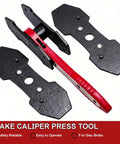 Brake Caliper Spreader Tool Kit With 360 Degree Swing Ratchet Piston Press Spreader Caliper Hooks And Two Steel Plates Red