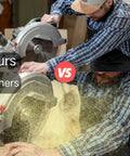 Comparison of No Fuss Miter Saw Dust Bag Collection Kit Universal Table Saw Debris Catcher with sawdust capture efficiency.