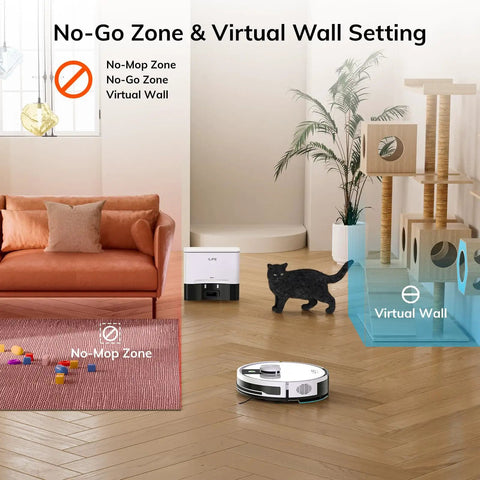 A12 Pro Robot Vacuum And Mop Combo With Self Emptying Station For 60 Days LiDAR Mapping No Go Zones WiFi Alexa Ready Remote Control
