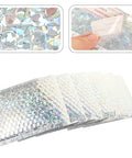 Silver Bubble Envelope Mailers 15x13cm Pack of 20 Self Seal Padded Shipping Bags with close-up of bubble texture and seal