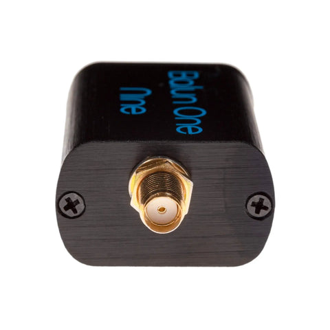 Compact 9 To 1 Balun With Input Protection In Aluminum Enclosure For HF And Shortwave Antennas, SMA Connector Visible