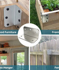 Heavy Duty L Bracket Corner Brace Set 4 Inch Galvanized Steel L Angle Iron 15 Pieces For Wood Furniture Frames Fences Docks