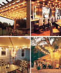 Outdoor spaces lit with G40 LED Globe Bulbs 1.57 Inch E12 Base Shatterproof Warm White for string lights, enhancing patios and gardens.