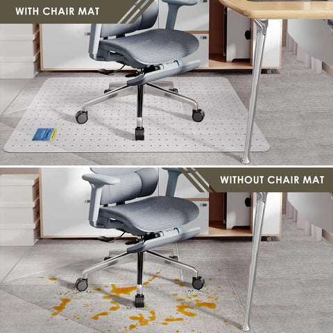 Heavy Duty PET Chair Mat For Carpeted Floors 32 X 48 Inches Hard Material Desk Floor Protector under office chair