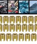 Self Tapping Thread Inserts Kit With Carbon Steel And Brass Industrial Grade Easy Install Vibration Resistant 20 Pieces Fits M50.8 To M81.0 Heavy Duty For Automotive And Industrial Machinery brass inserts