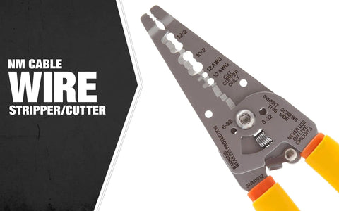10-12 AWG NM Cable Wire Stripper And Cutter With Ergonomic Handles And Serrated Nose for Romex electrical projects