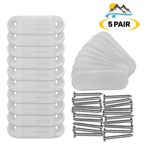 Magnetic RV Door Holder Set White Five Pairs For Secure Trailer Door Closure with Mounting Hardware and Double Sided Tape