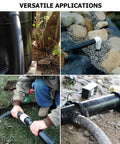 2 Inch Flexible Black PVC Pipe 25 Ft Pool Hose for Spa Tubing Koi Ponds And Water Gardens with stainless steel clamps in outdoor use