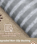 Close-up of TPE backing on Non Slip Stair Treads For Wooden Steps 28x9 Inches Indoor Carpet Stair Runner Machine Washable Soft Polyester Mats