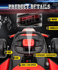 Electric Kids Go Kart For Outdoor Play, 24V Dual 200W Motors, Wireless Music panel detail with forward/backward control