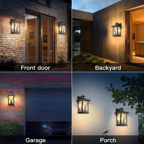 2 Pack Outdoor Wall Sconce Lights With Motion Sensor And Dusk To Dawn Waterproof Exterior Porch Garage Patio Lanterns With Toughened Glass Shade And E26 Socket Bright Yet Energy Smart Easy Install