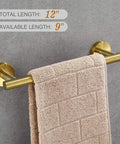 Brushed Gold Bathroom Hardware Set 5-Piece Must Have With 18 Inch Towel Bar And 12 Inch Hand Towel Bar, wall mounted
