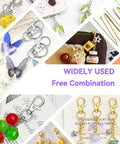 Totally Rad 990 Piece DIY Keychain Craft Kit Featuring Mixed Gold And Silver Assorted Metal Clasps Lobster Hooks And Swivel Snaps For Hella Awesome Charm Jewelry Making And Custom Bag Accessories.