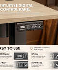Furmax Maple Computer Desk 48 X 24 Inches Electric Height Adjustable Standing Desk With Memory Preset T-Shape Frame control panel