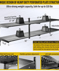 Two Pack Heavy Duty Wall Mounted Garage Shelves, Two Tier 1.3x3ft Units With 15.6x36 Inch Per Shelf, Adjustable Floating Storage