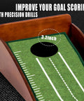 Indoor Golf Putting Green Mat For Home Practice With Auto Ball Return Portable And Easy To Set Up Wrinkle Free Natural Rubber Surface With Solid Wood Base showing hole and precision drills