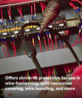 Applying Heat Shrink Thin Wall Tubing Assortment Pack around wires for insulation in electrical panel
