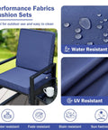 Outdoor Cushion Set 24x24x4 Inch Navy Blue With Removable Cover Waterproof And Fade Resistant Cushions For Patio Furniture.
