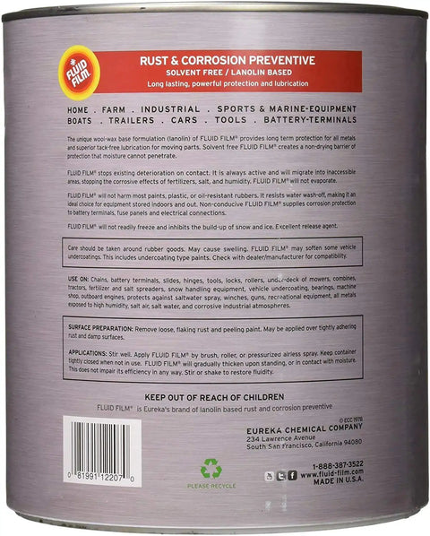 All Metal Rust Inhibitor And Undercoating For Trucks Cars Mowers Snow Blowers Tractors And Buses Long Lasting Lanolin Based Solvent Free Lubricant That Prevents Rust And Protects Moving Parts canister label