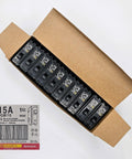 Box of Homeline 15 Amp 120 Volt Plug In Circuit Breaker 1 Pole UL Listed 10kA Interrupting Capacity Standard Type 10 Pack