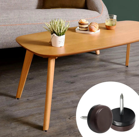 Furniture with 40 Pack Nail On Furniture Glides 18mm Nylon Chair Sliders For Wood And Hardwood Floors Brown Finish Protect Table Legs