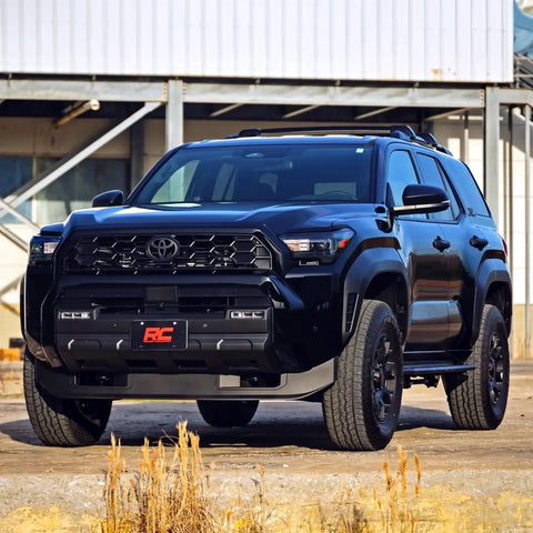 Front view of 2025 Toyota 4Runner with 1.5 Inch Bolt On Leveling Kit showcasing increased ground clearance and level stance.