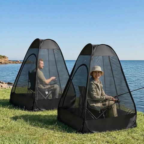 One Person Pop Up Mosquito Net Tent With Mesh Shelter, Instant No Fuss One Second Setup, Single Person Camping Shelter With Oxford Fabric Dampproof Bottom