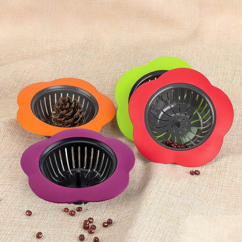 Colorful Silicone Kitchen Sink Strainers Set Of 4 With Large 4.5 Inch Wide Rim No Fuss Rustproof And Easy To Clean Multicolor