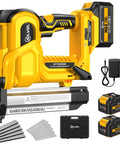 Heavy Duty 18 Gauge Cordless Brad Nailer And Electric Stapler Two In One Badass Driver With Dual 4.0 Ah Batteries and quick charge.