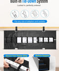 Upgraded No Drill Under Desk Cable Management Tray With Fabric Cord Hider 28.4 Inch Wire Organizer With Power Strip Tie-Down System