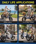 Beast Fat Tire Electric Trike For Adults With 750W Motor Peak 1350W, 52V 25Ah Removable Battery, 50 Mile Range, 7 Speed, 4 Piston Hydraulic Brakes, Cargo Rack, Blue used for leisure, pets, commuting, and shopping