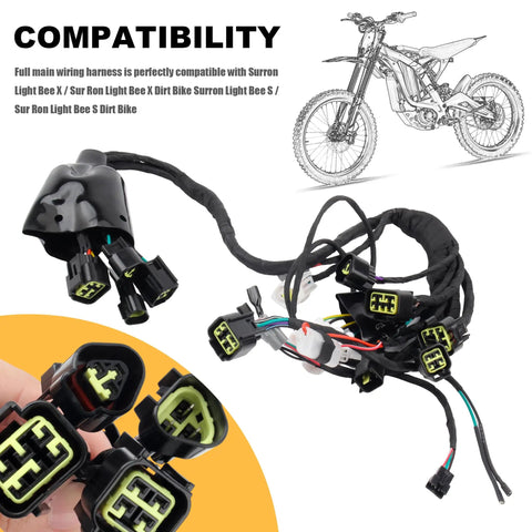 Fault Detection Wiring Harness For Surron Light Bee X S E Bikes Full Wire Harness Assembly With copper core wire connectors