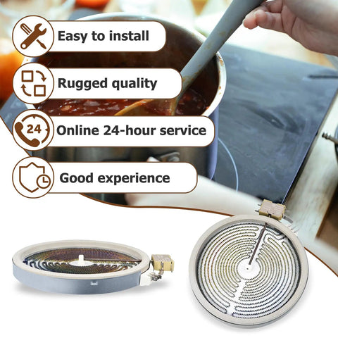 Dual 9 Inch Radiant Surface Element Replacement for GE Electric Cooktops and Ranges 2400W Direct Fit Swap In Works With JB645DK8WW JS660EL1ES JB735FP4DS JS630DF3BB Easy Install Durable Cooking Heat