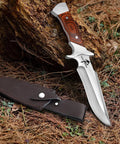 Fixed Blade Camping Knife With Sheath 6 Inch Outdoor Knife Full Tang 440C Steel Bushcraft Knife With Redwood Handle outdoors
