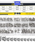 240 Piece Terminal Block Screw Set In 12 Sizes With Nickel Plated Carbon Steel And Square Washers M3 To M5 Dryer Terminal Screws For Quick Wire Fixes And DIY Wiring Projects, assorted screws in organizer