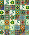 100 Handpainted Mexican Talavera Tiles 4x4 Green Designs for Backsplash Dope Kitchen Decor Set of 100 Ceramic Tiles Handmade