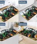 Go-To Farm Tractor Style Diatom Mud Quick Dry Bath Mat with non-slip backing in bedroom, bathtub, bathroom, and balcony settings.
