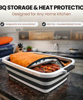 Grab And Go BBQ Prep Tub With Blanket 16L Collapsible Dish Basin and Cutting Board with Lid for Meal Prep Marinating Grilling