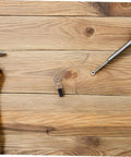 Grandfather Clock Replacement Weights And Shell Hook Kit For Vintage Restoration with tools on wooden surface